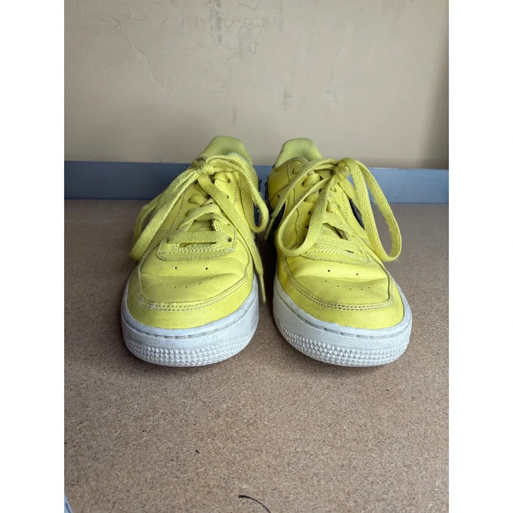 Nike Air Force 1 Low Yellow Iridescent Holographic Swoosh AR7446-700 Kids 3.5Y